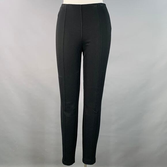 Size XL Black Viscose Blend Textured Elastic Waistband Leggings Casual Pants - Picture 1 of 4